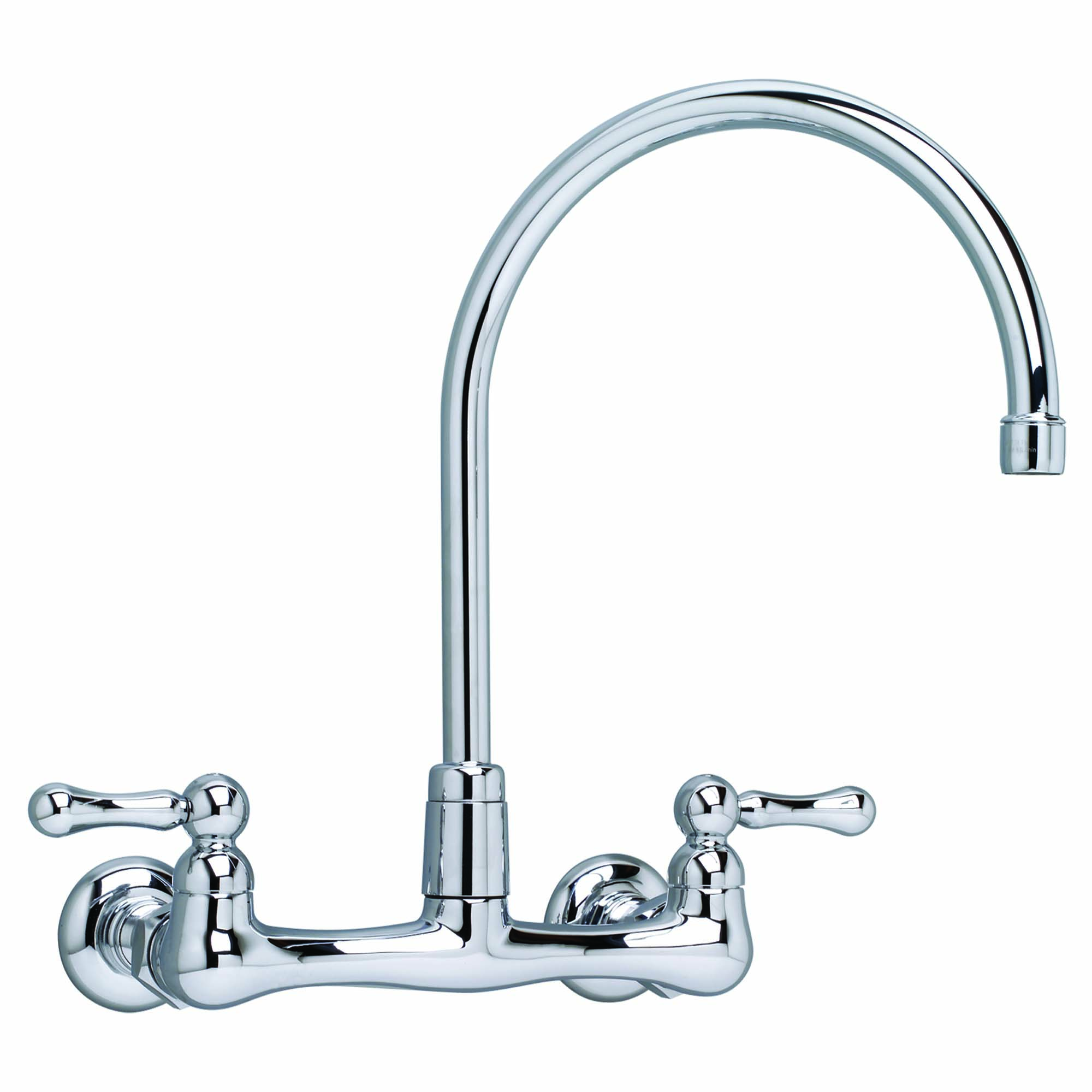 Heritage® Wall Mount Faucet With Gooseneck Spout and Lever Handles